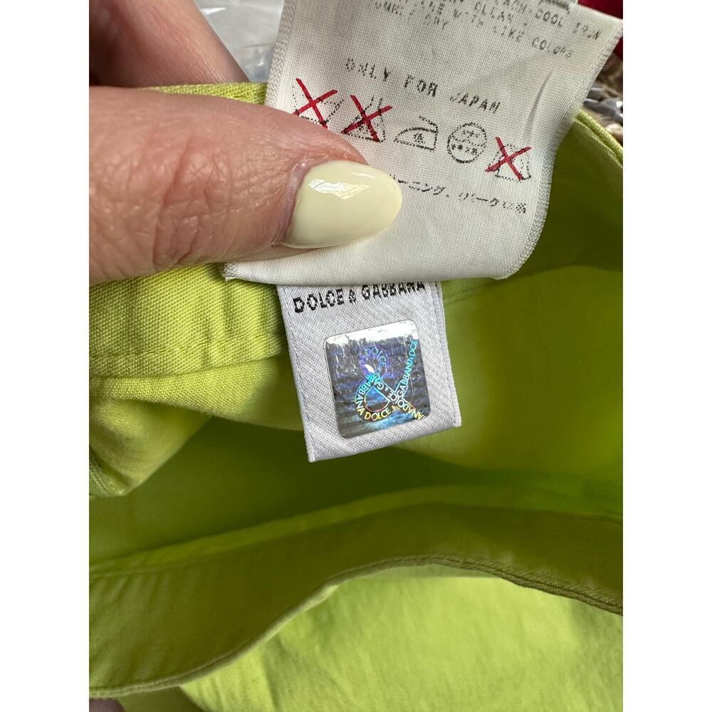 Y2K Dolce & Gabbana D&G Lime Green Knee Length Skirt | Size 26/4 - Picture 6 of 6